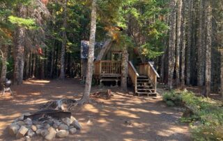 The A Frame is the most secluded of all the cabins and the only cabin with a shower. No electricity, lights are propane-powered.